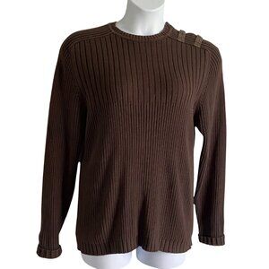 Brice Women's XXL Brown Ribbed Sweater 70% Cotton & 30% Acrylic